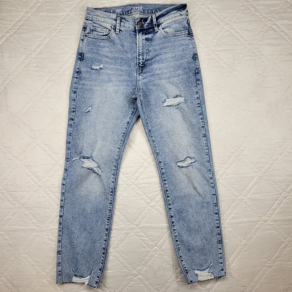 a.n.a Denim - a.n.a high rise‎ straight distressed blue jeans size 6